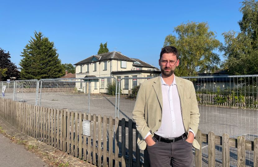 Giorgio outside the new Lidl site on Brighton Road