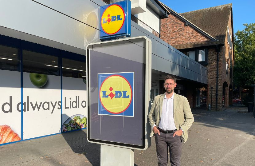 Giorgio outside Lidl in Horley